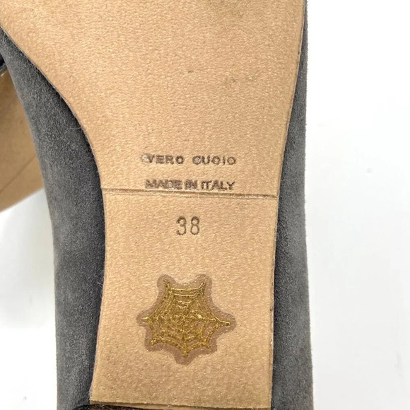 Charlotte Olympia Kitty Cat Gray Suede Flats Loafers, EU 38 US 7.5-8 - Picture 7 of 12